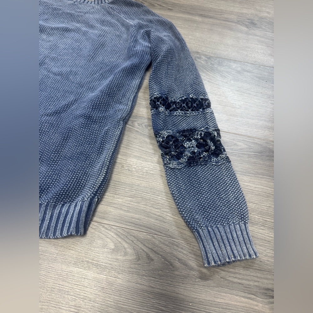 Blu Pepper blue Sweater with Lace Accents - Picture 9 of 9